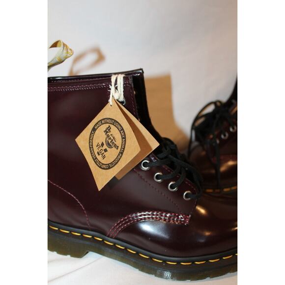 NIB DR. MARTENS Women's Vegan Leather 1460 Boots Cherry Red Oxford Boots - Picture 5 of 9